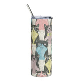Cats All Over Tumbler - Stainless Steel Travel Mug for Cat Lovers - 4Legz