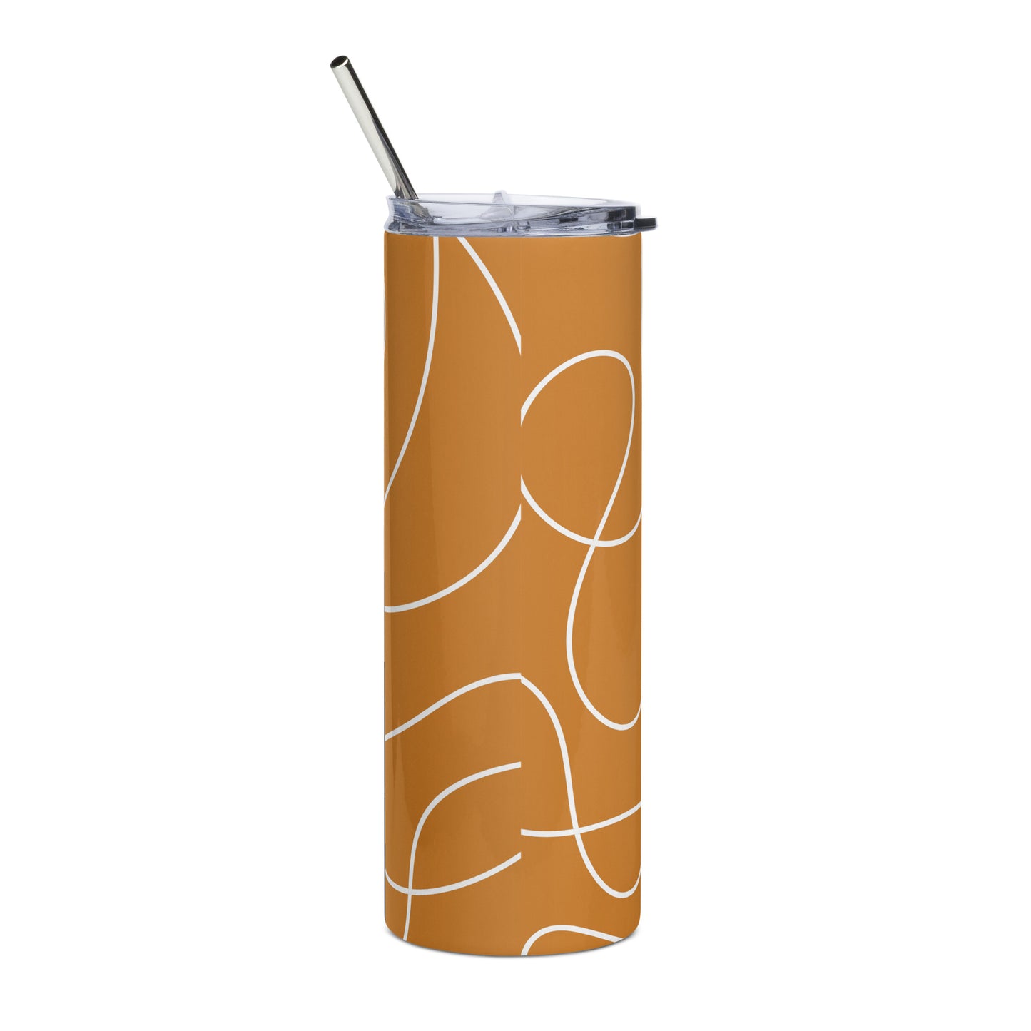 Cat with Orange background Stainless steel tumbler