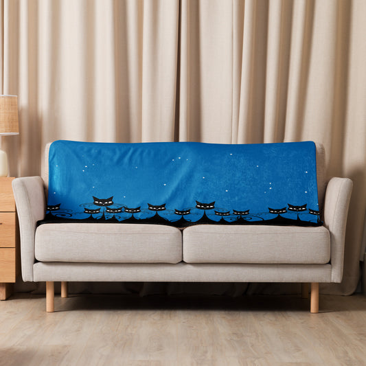 Multi Cats Sherpa blanket