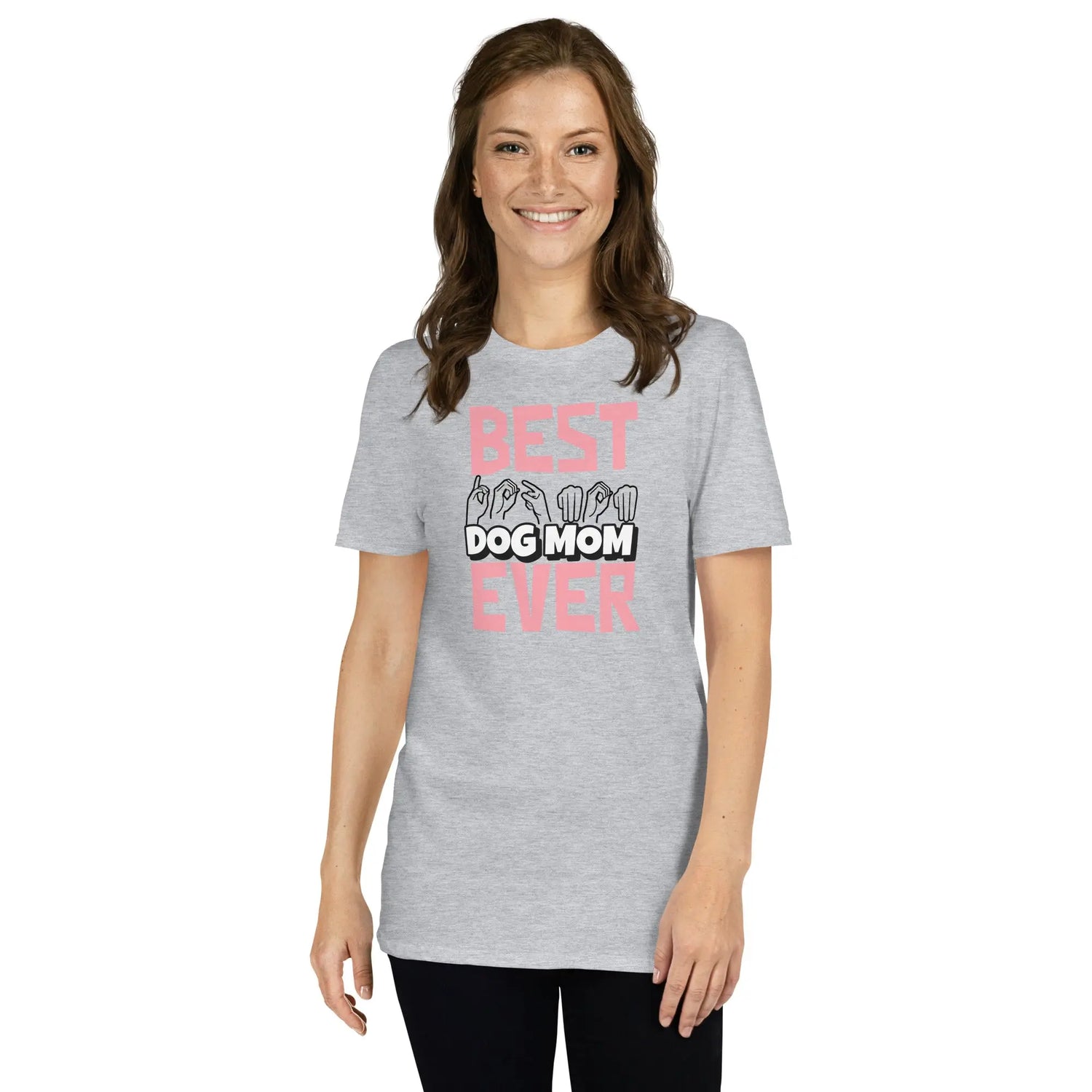 Best Dog Mom in ASL Short-Sleeve Unisex T-Shirt - 4Legz