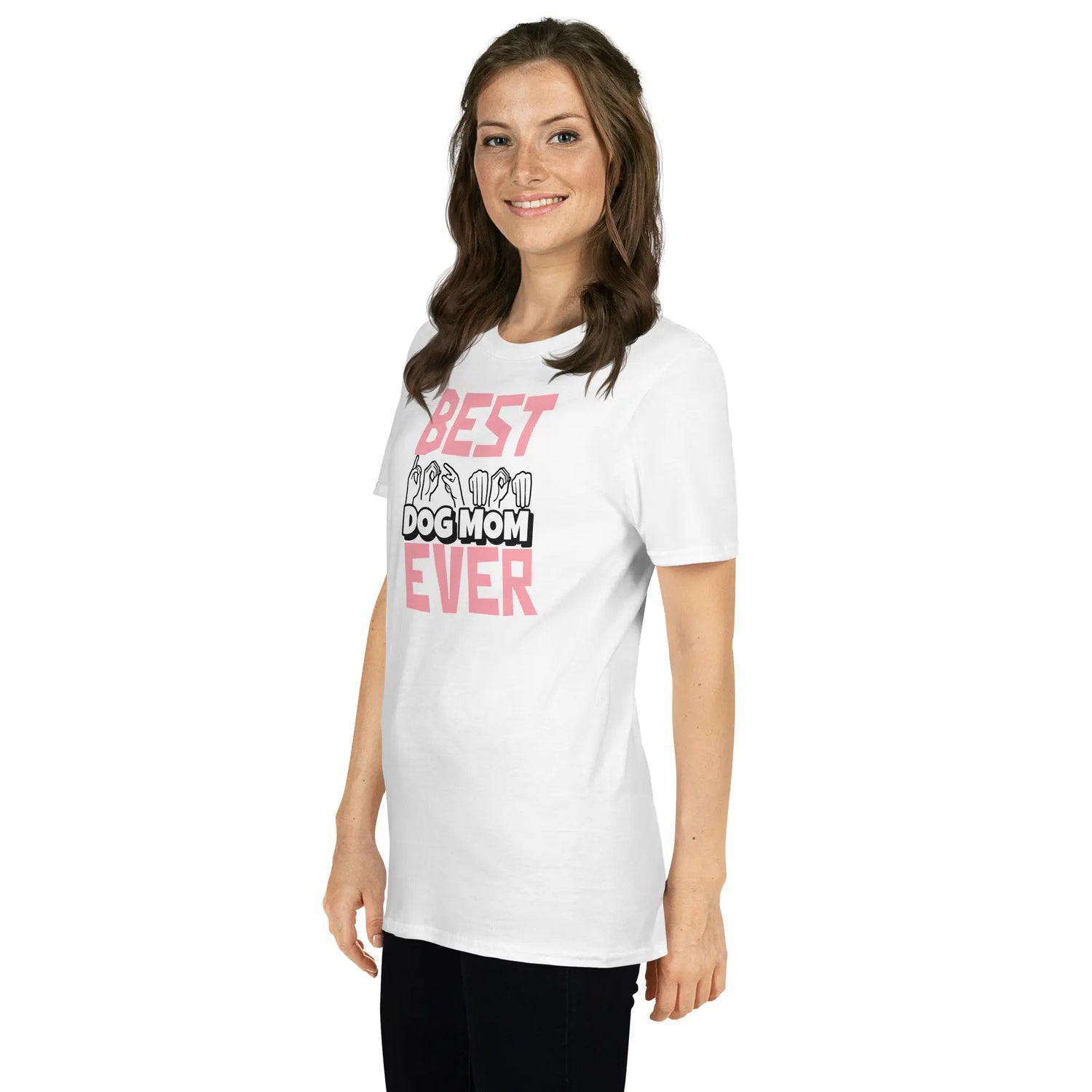 Best Dog Mom in ASL Short-Sleeve Unisex T-Shirt - 4Legz