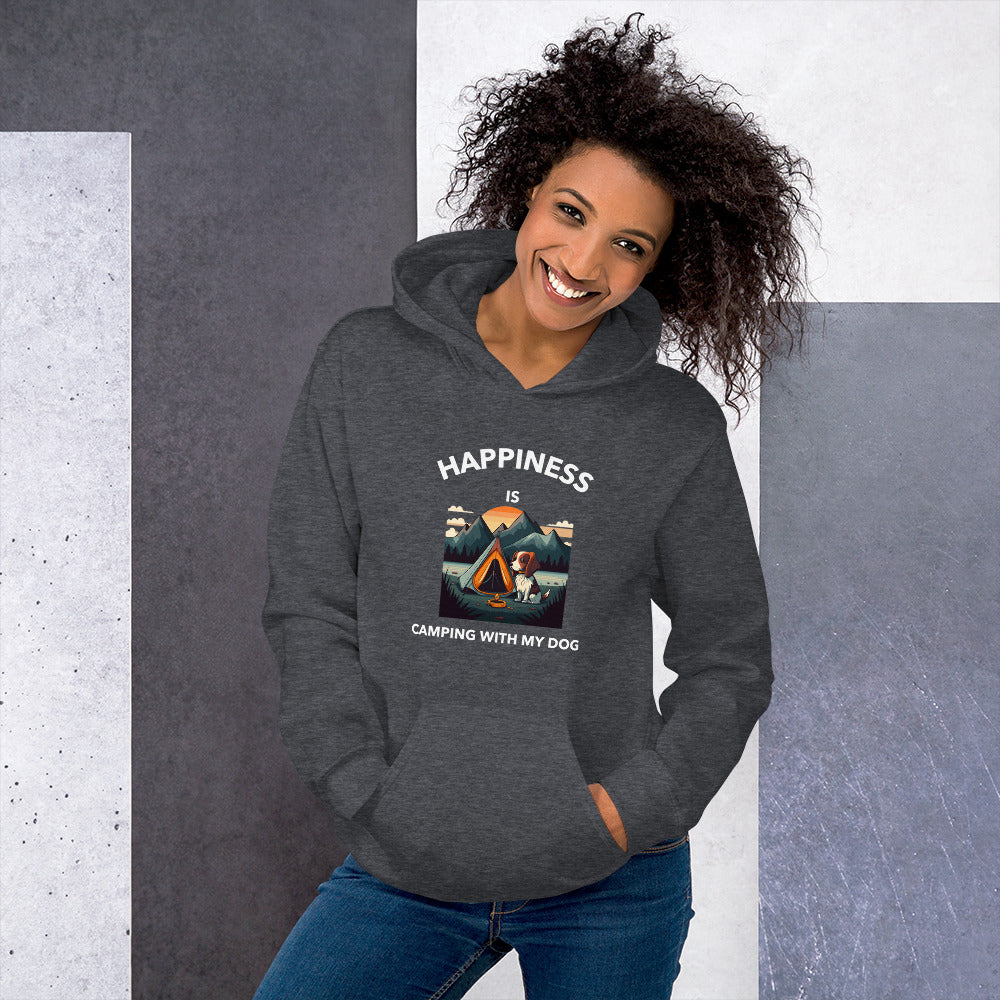 Happiness is Camping with my Dog Unisex Hoodie