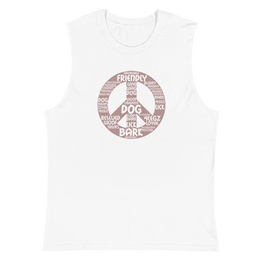 Dog Peace Words Muscle Shirt