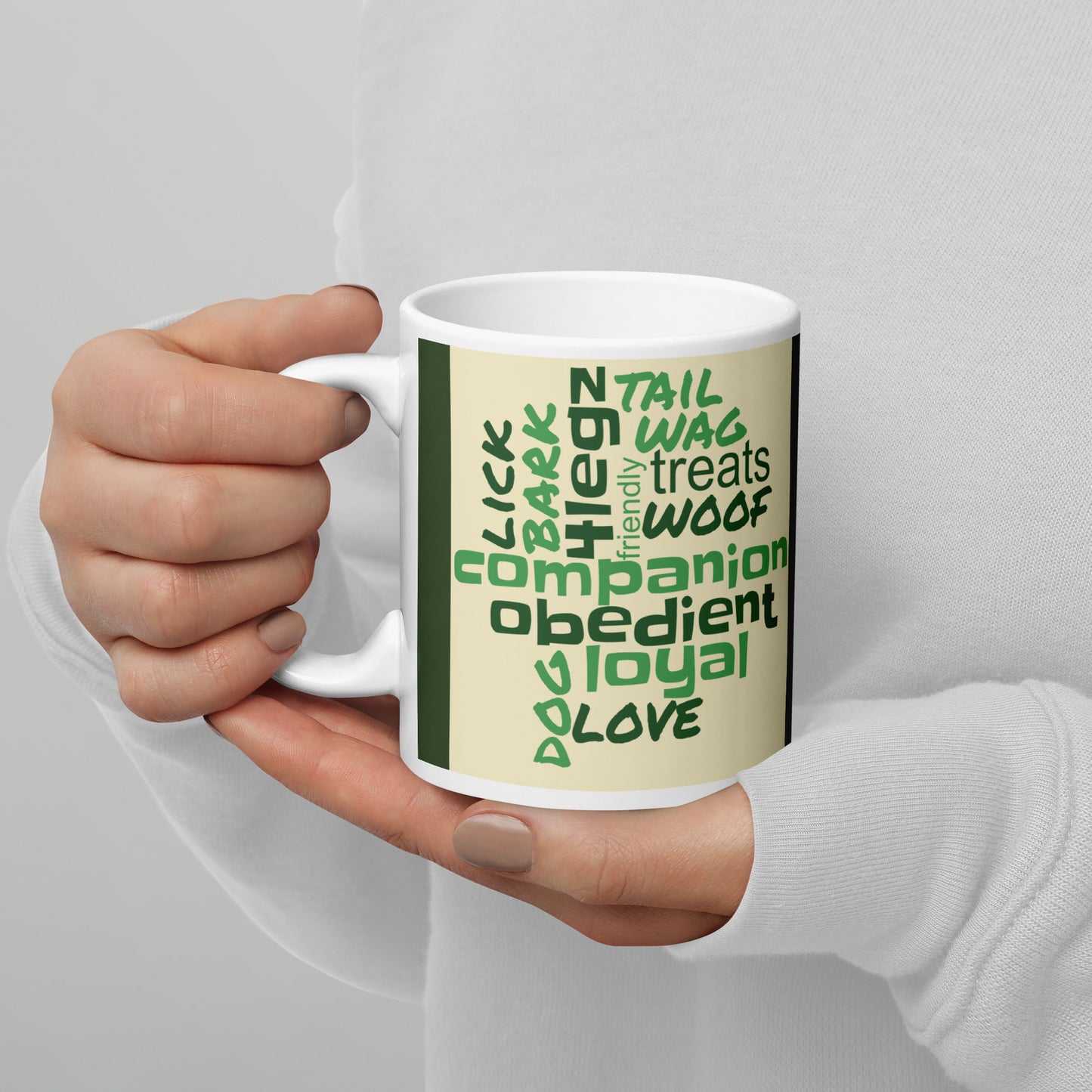 Dog inspiration Words White glossy mug