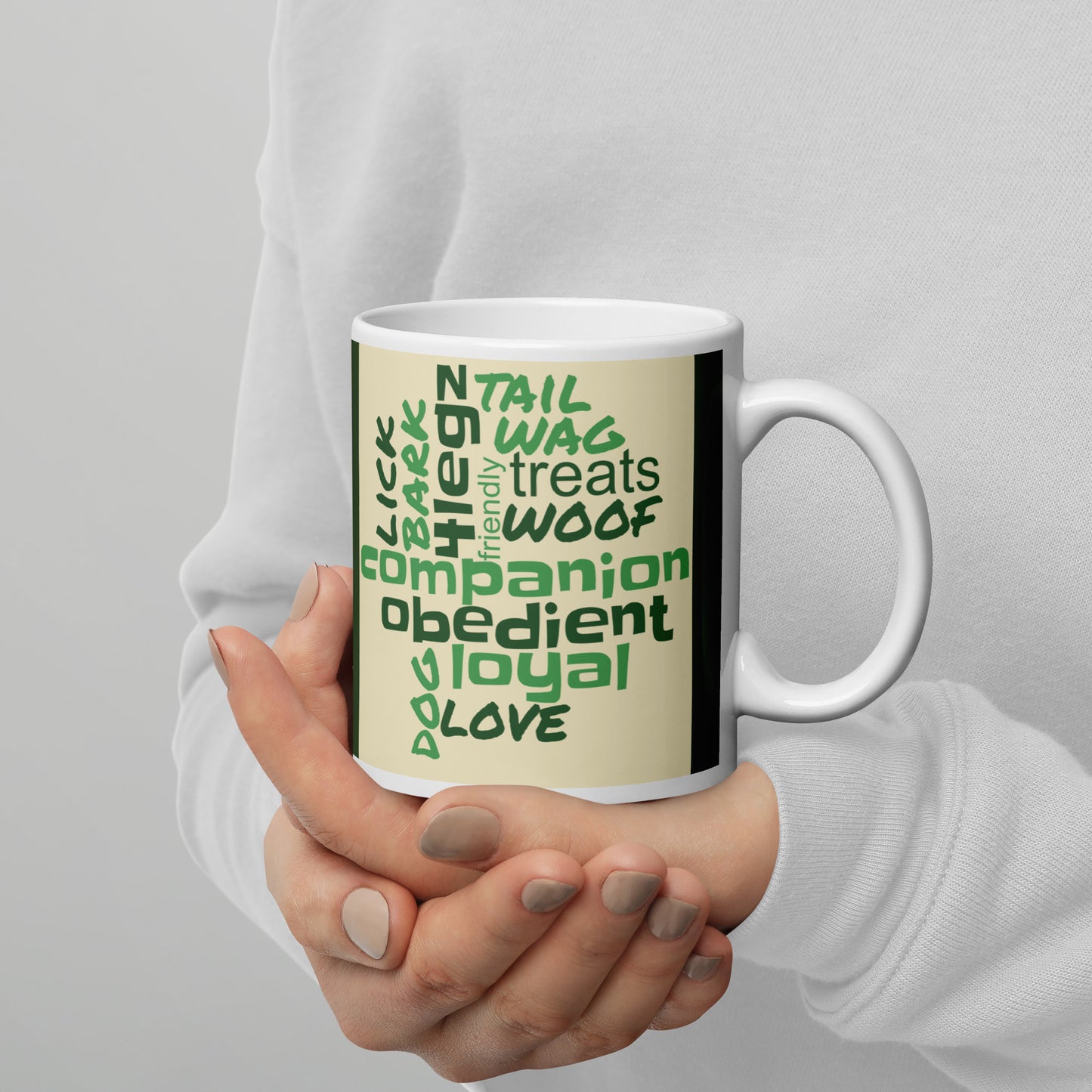 Dog inspiration Words White glossy mug