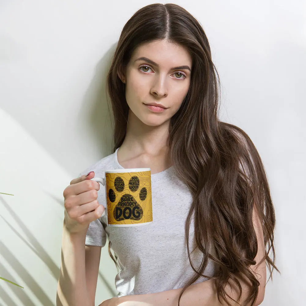 Dog Paw words White glossy mug - 4Legz