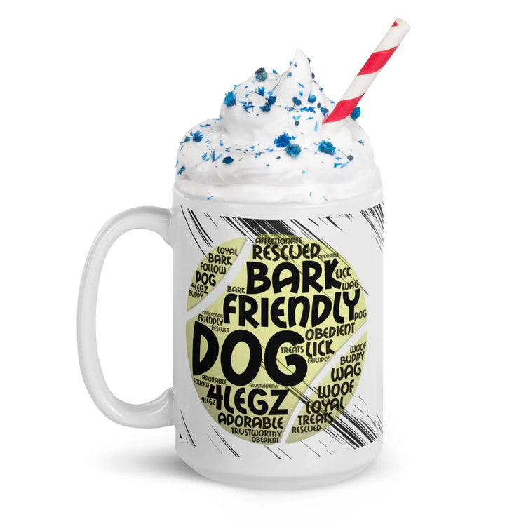 Dog Tennis Ball White glossy mug - 4Legz