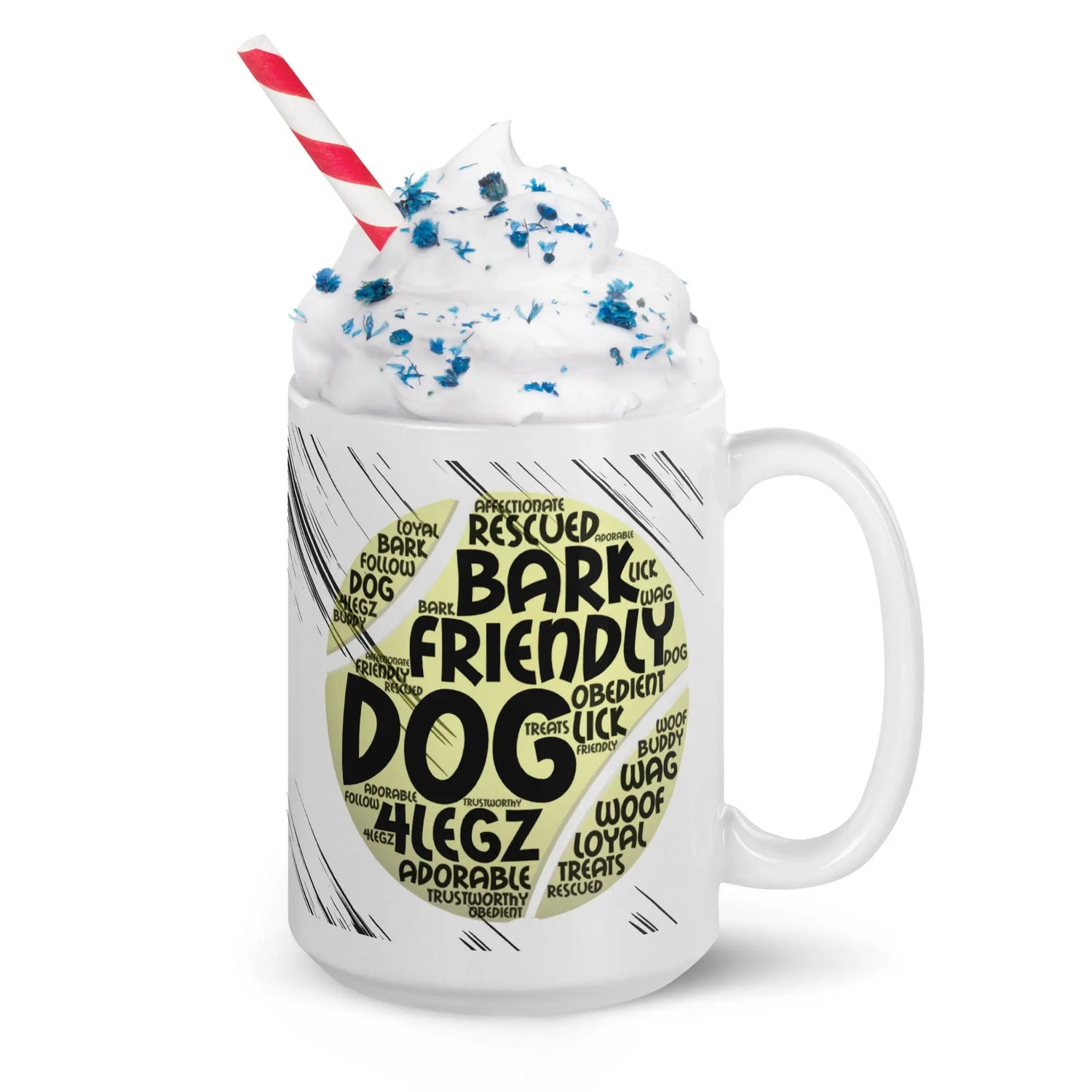 Dog Tennis Ball White glossy mug - 4Legz