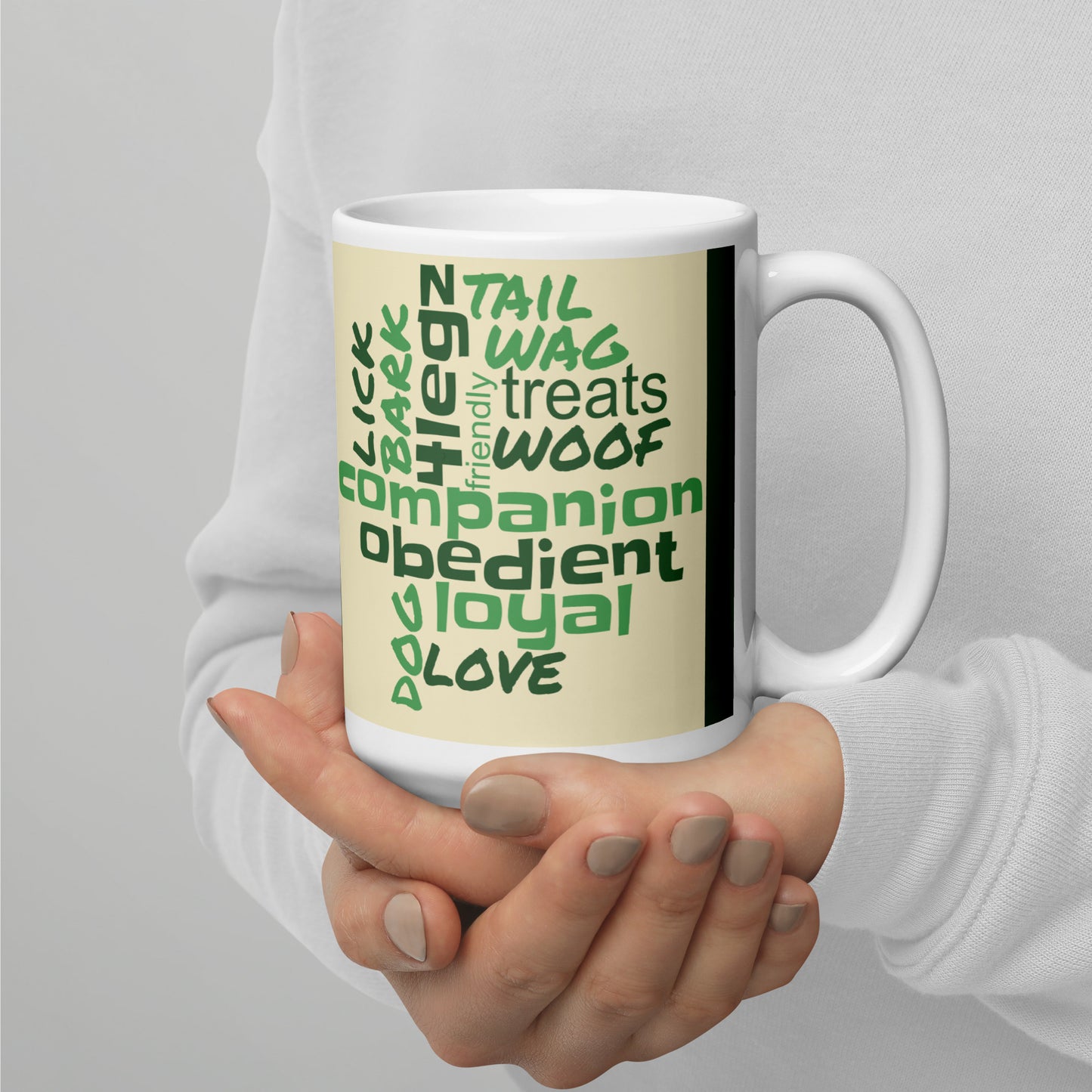 Dog inspiration Words White glossy mug