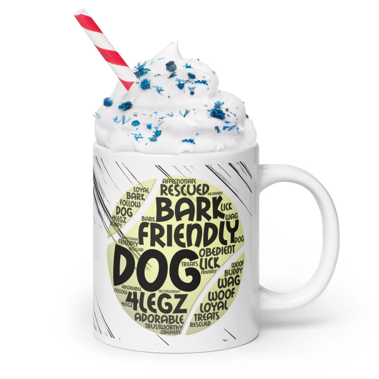 Dog Tennis Ball White glossy mug - 4Legz