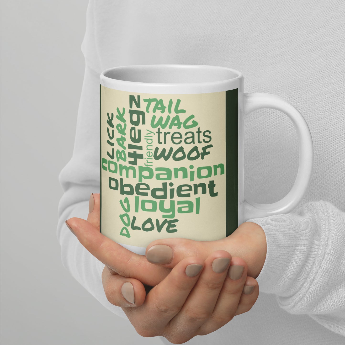 Dog inspiration Words White glossy mug