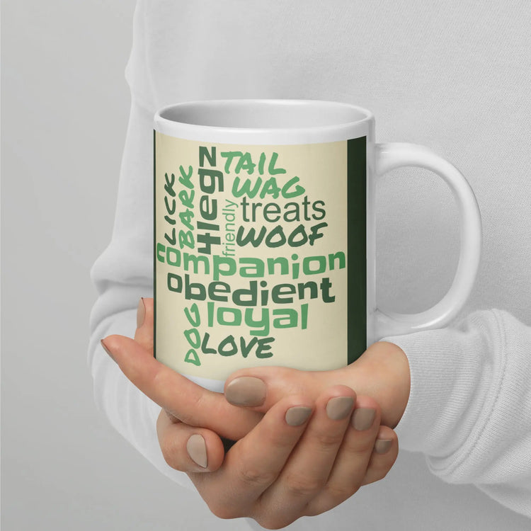 Dog Inspiration Mug - White Glossy Coffee Cup for Dog Lovers - 4Legz