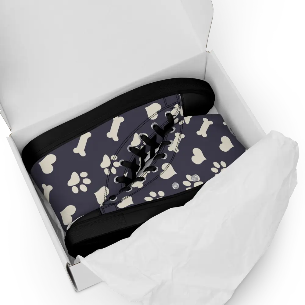 Bones and Paws Purple Women’s high top canvas shoes - 4Legz