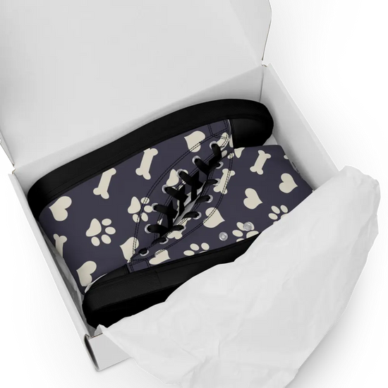 Bones and Paws Purple Women’s high top canvas shoes - 4Legz
