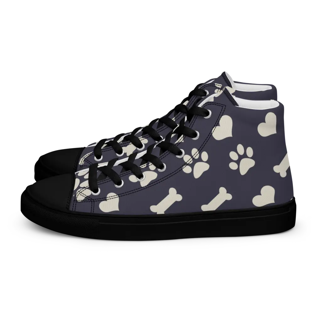 Bones and Paws Purple Women’s high top canvas shoes - 4Legz