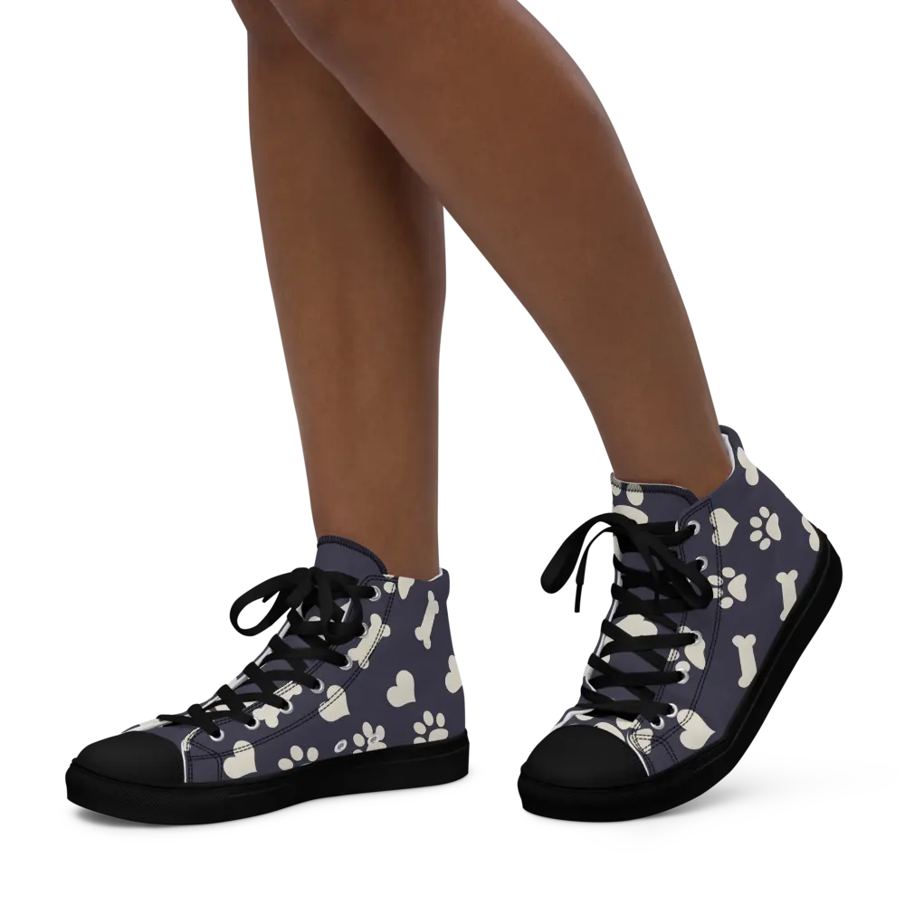 Bones and Paws Purple Women’s high top canvas shoes - 4Legz