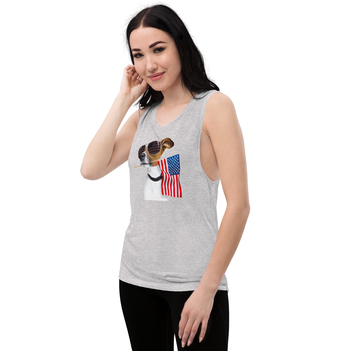 Dog in the USA Ladies’ Muscle Tank