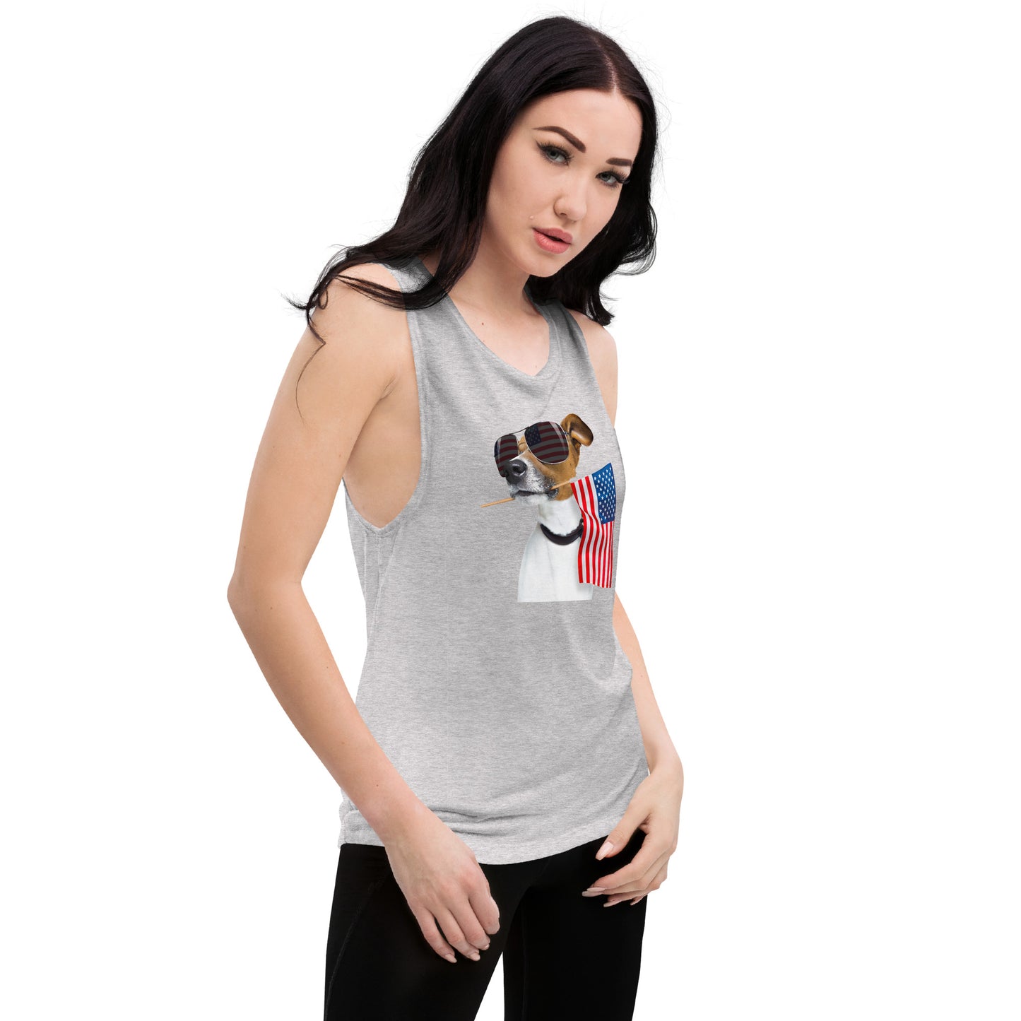 Dog in the USA Ladies’ Muscle Tank