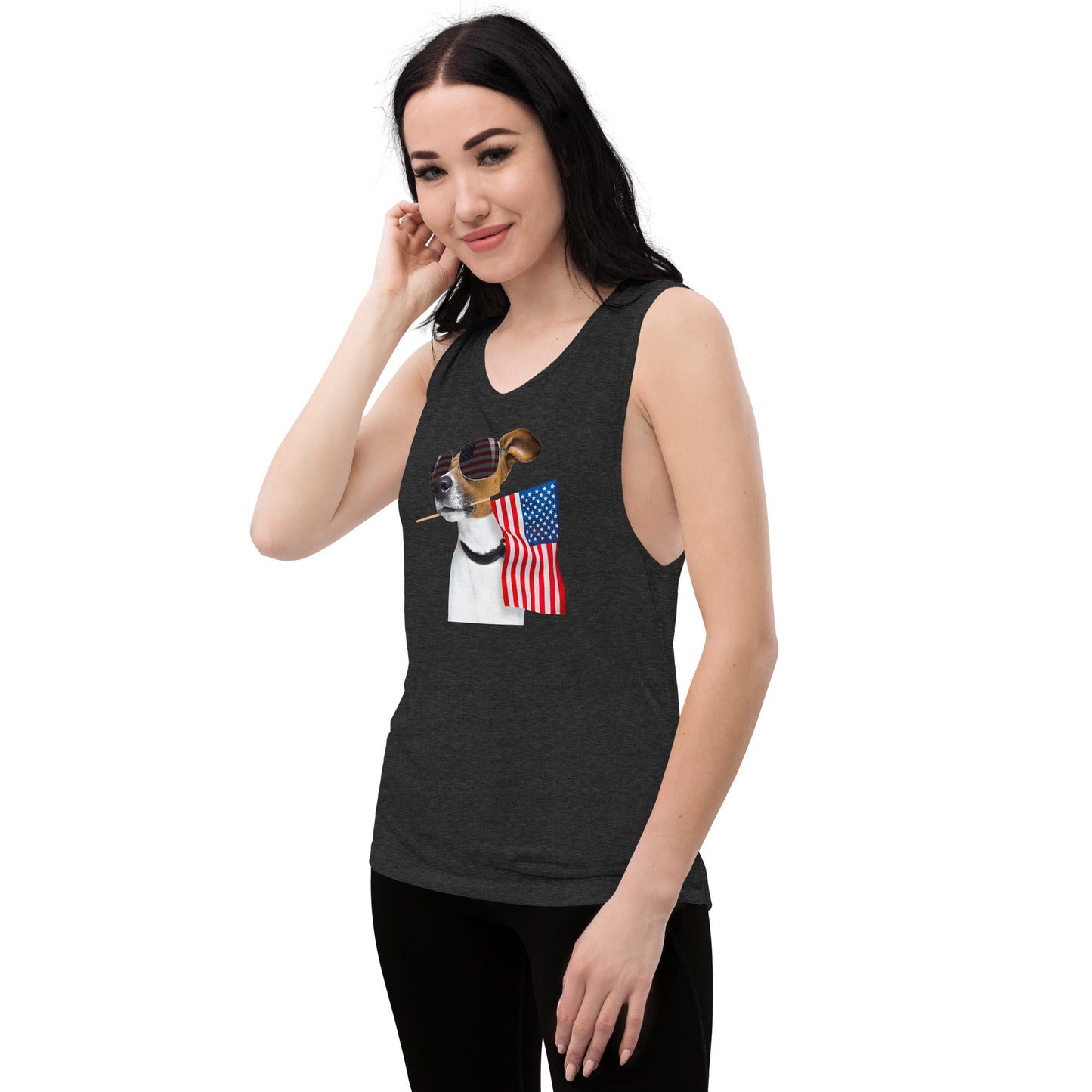 Dog in the USA Ladies’ Muscle Tank