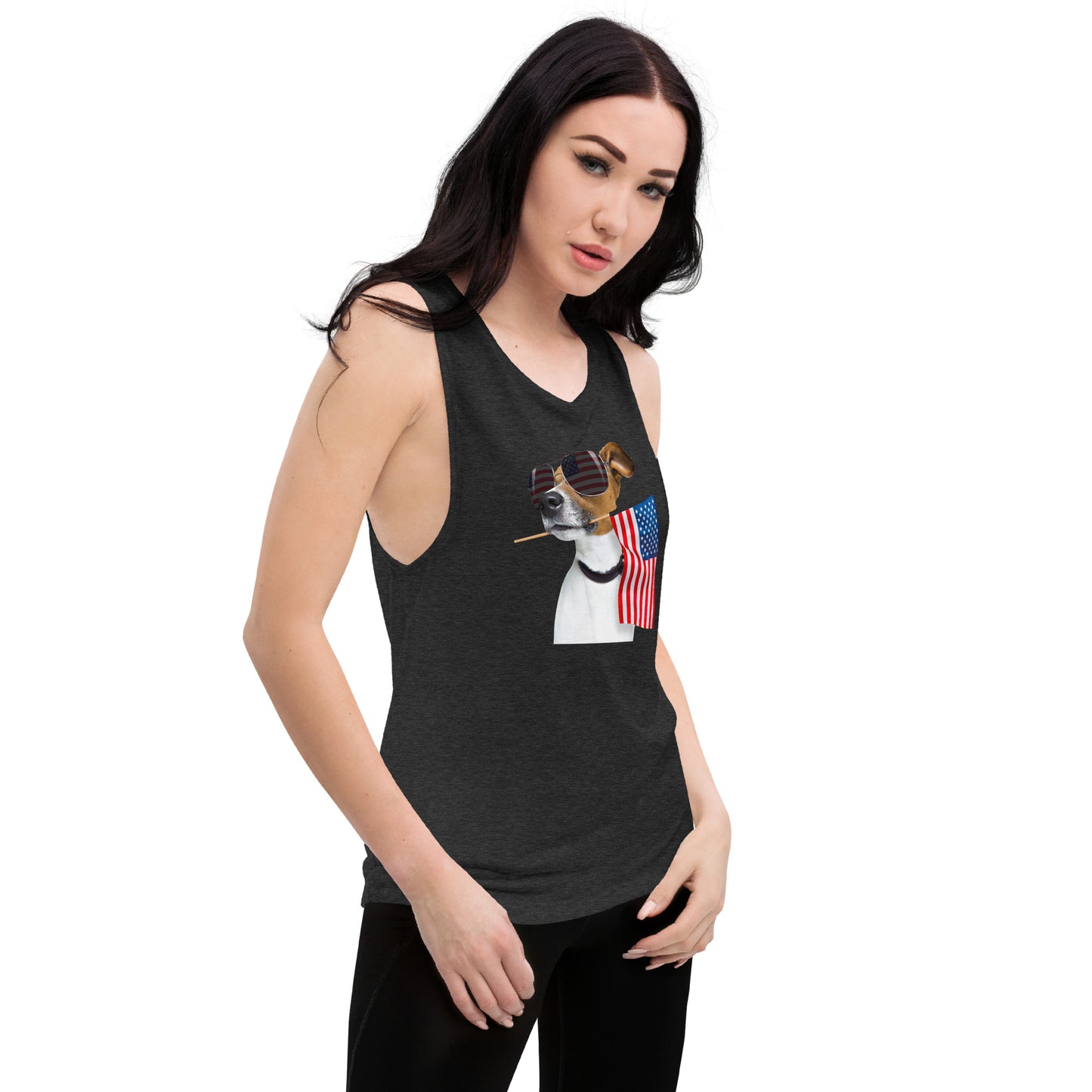 Dog in the USA Ladies’ Muscle Tank