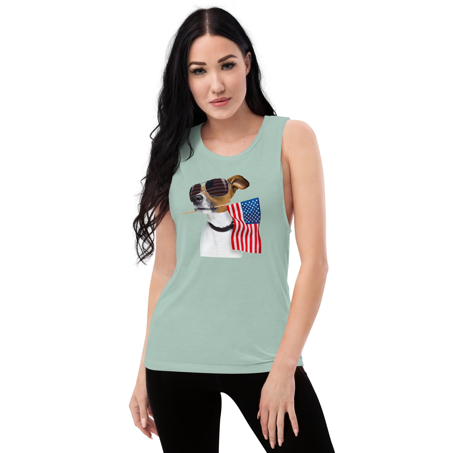 Dog in the USA Ladies’ Muscle Tank