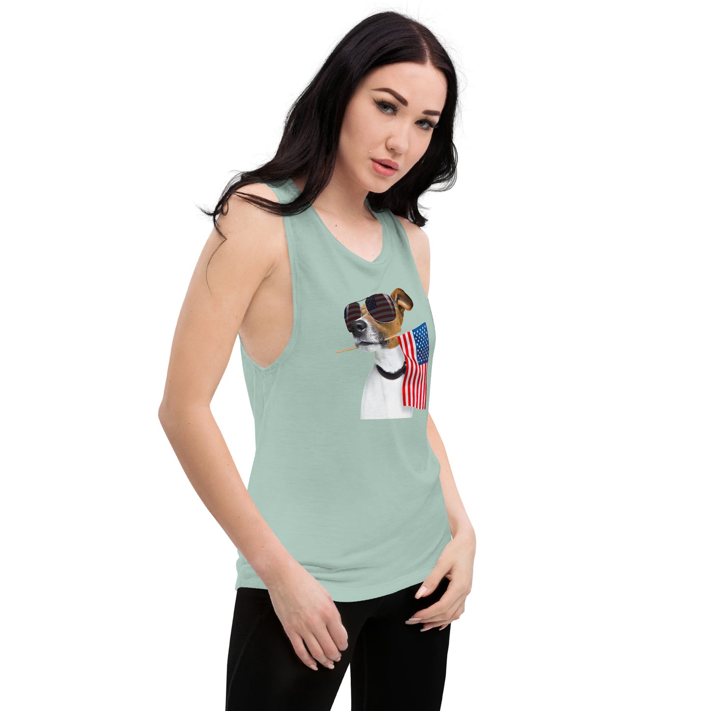 Dog in the USA Ladies’ Muscle Tank