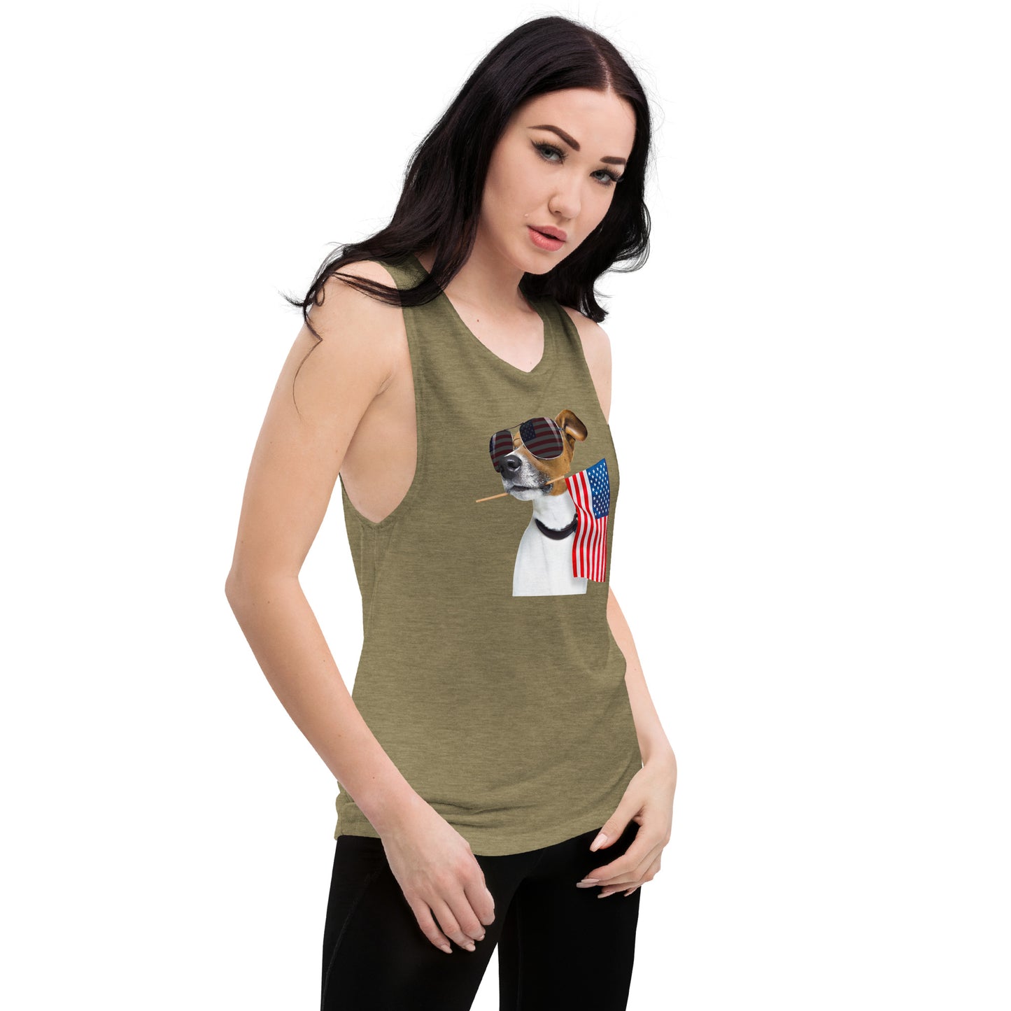 Dog in the USA Ladies’ Muscle Tank