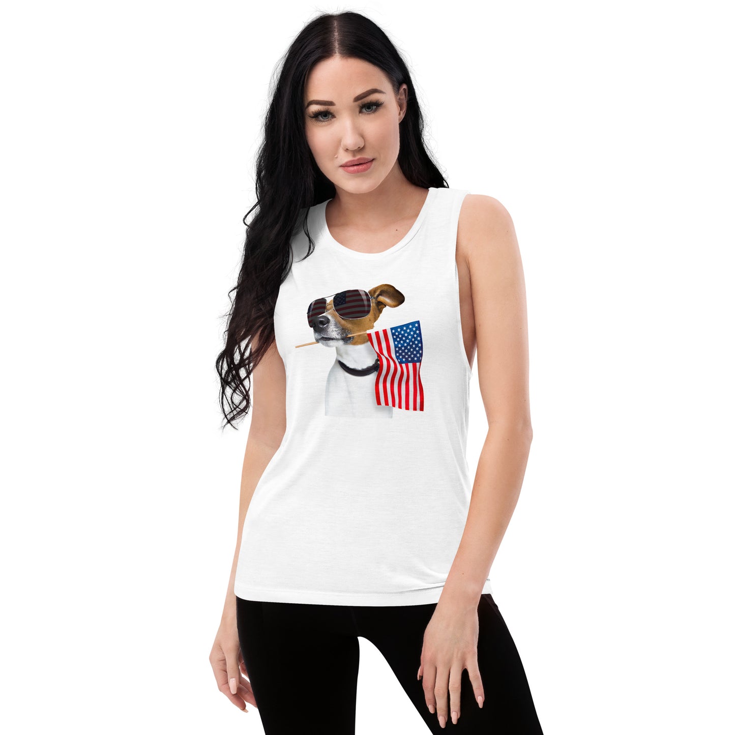 Dog in the USA Ladies’ Muscle Tank