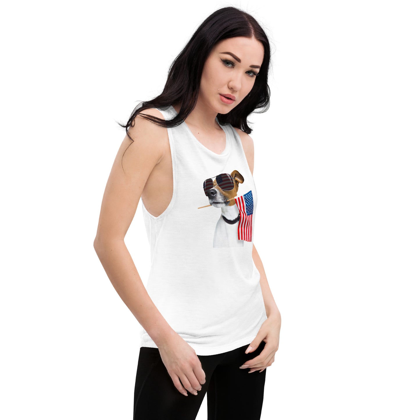 Dog in the USA Ladies’ Muscle Tank