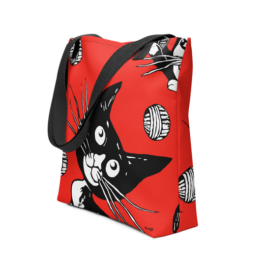 Black Cat Red Tote bag