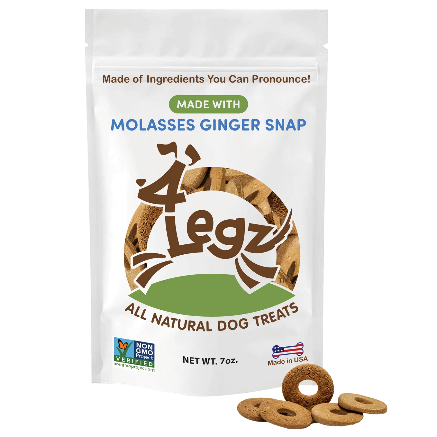 Molasses Ginger Snap Dog Treats for Happy, Healthy Pets - 4Legz