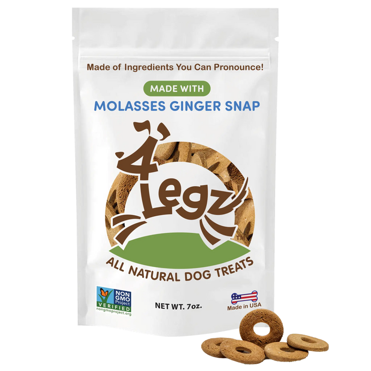 Molasses Ginger Snap Dog Treats for Happy, Healthy Pets - 4Legz