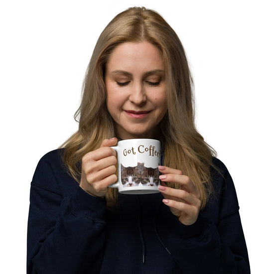 Got Coffee Cat Mug - White Glossy Mug for Cat Lovers - 4Legz