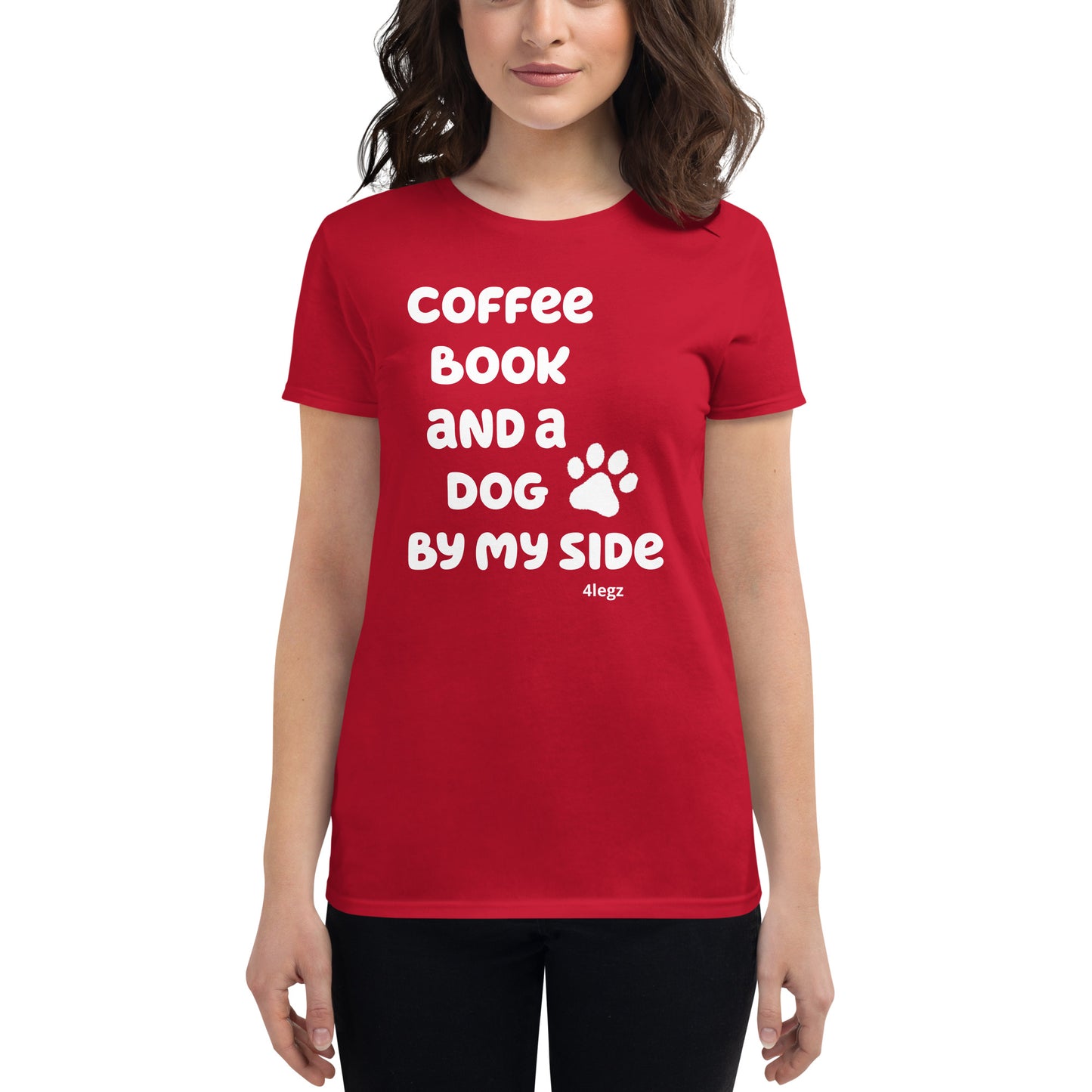 Coffee Book Dog Women's short sleeve t-shirt